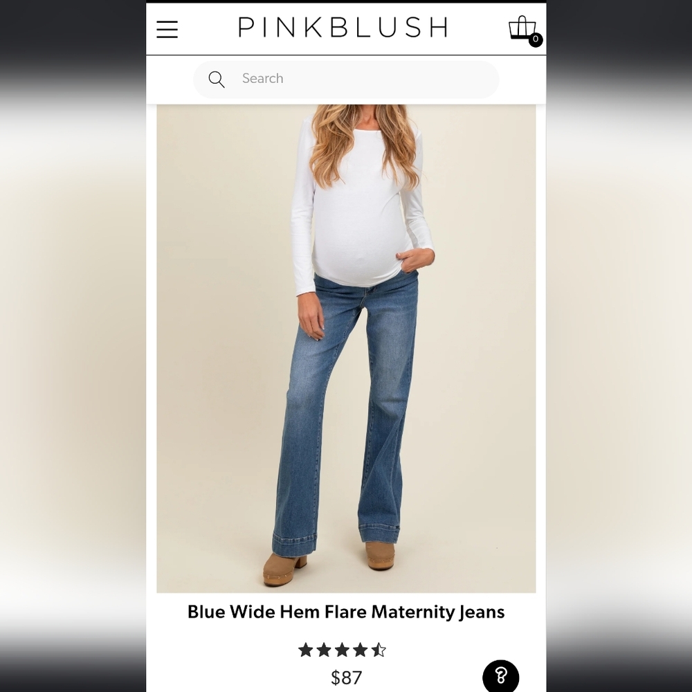 Pinkblush Blue Flare Maternity Jeans
